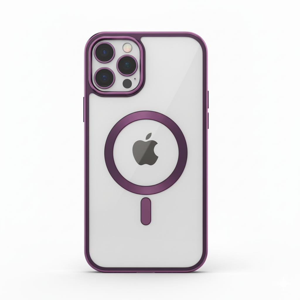 iPhone 15 Pro Max Clear Case with MagSafe – Purple