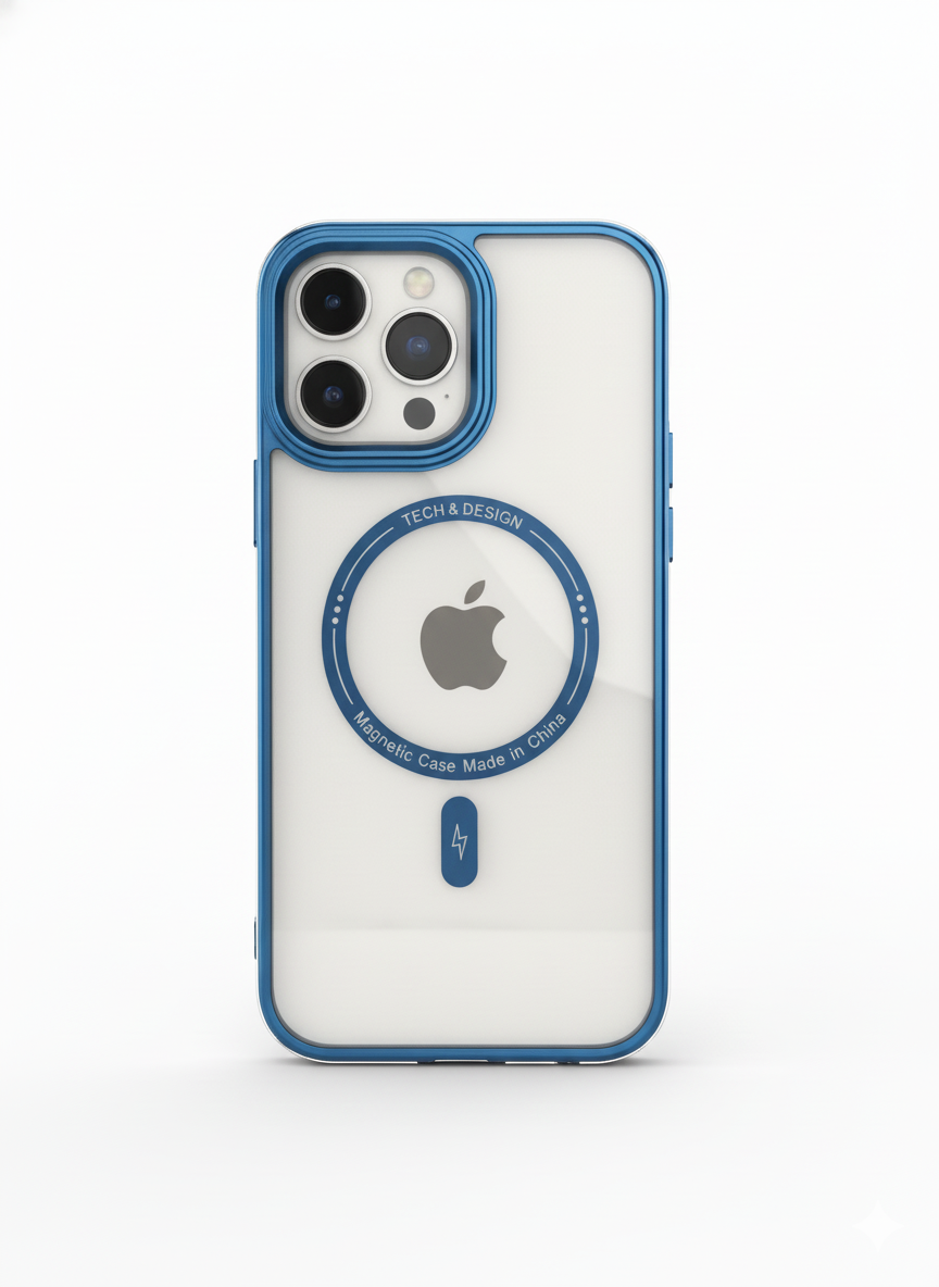 iPhone 15 Pro Max Clear Case with MagSafe – Blue